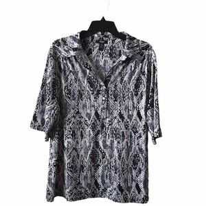 Alfani Women Geometric Print Blouse - Size XXL